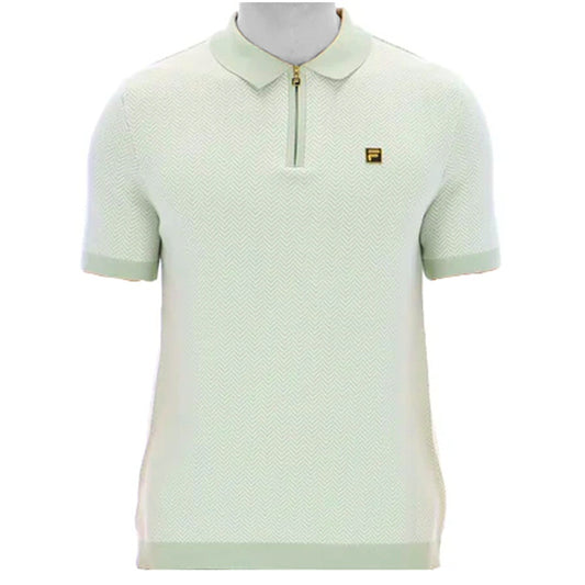 Fila Gold Collection Herringbone Knit Polo Sea Foam