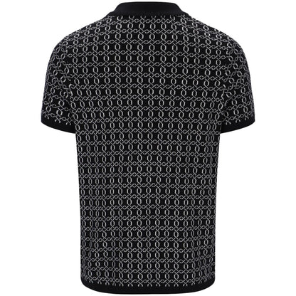Fila Gold Collection Jacquard Knit Zip Polo Black