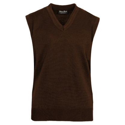 Franco Ponti Made in Italy Merino Wool V-Neck SLIPOVER Chocolate