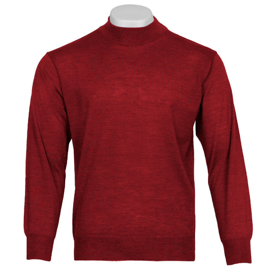 Franco Ponti Made in Italy Merino Wool TURTLE Neck Jumper Burgundy