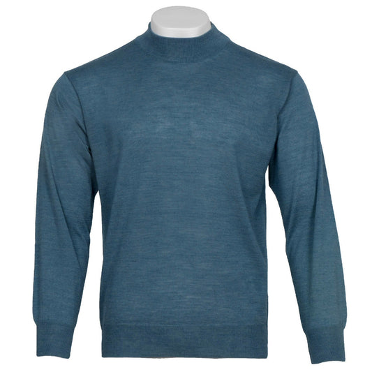 Franco Ponti Made in Italy Merino Wool TURTLE Neck Jumper Denim