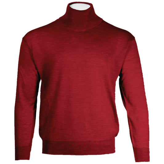 Franco Ponti Made in Italy Merino Wool ROLLNECK Jumper Burgundy