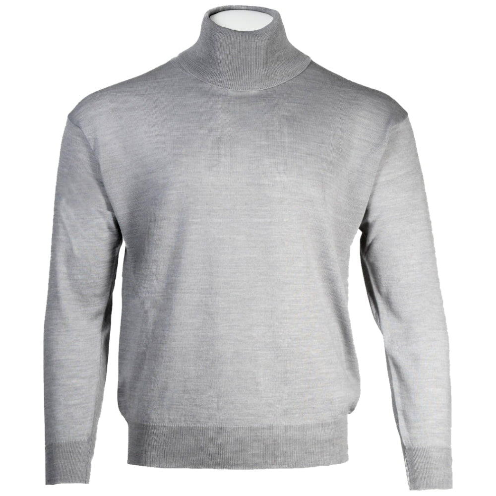 Franco Ponti Made in Italy Merino Wool ROLLNECK Jumper Silver