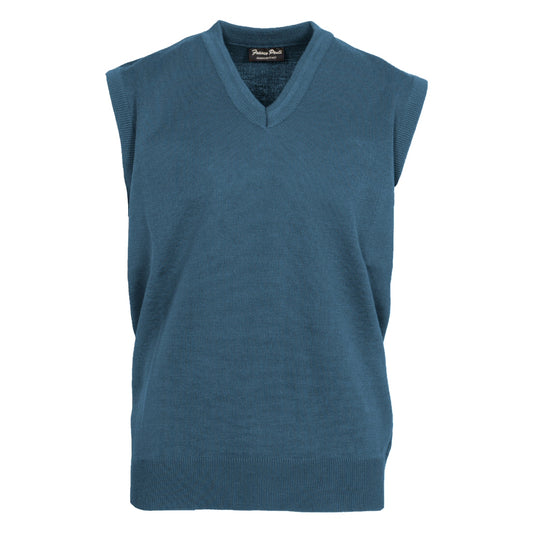 Franco Ponti Made in Italy Merino Wool V-Neck SLIPOVER Denim