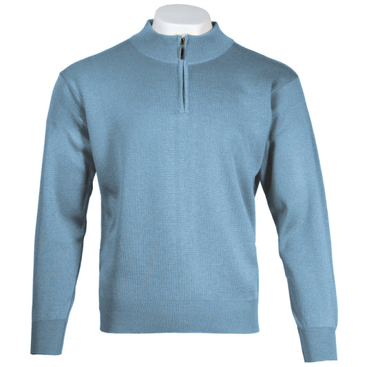Franco Ponti Made in Italy Merino Wool FUNNEL Neck Jumper Sky Blue