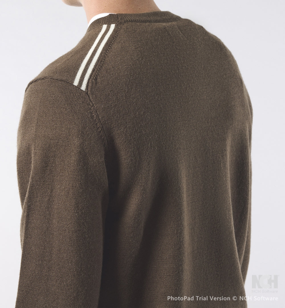Pretty Green Merino Blend Crew Neck Brown