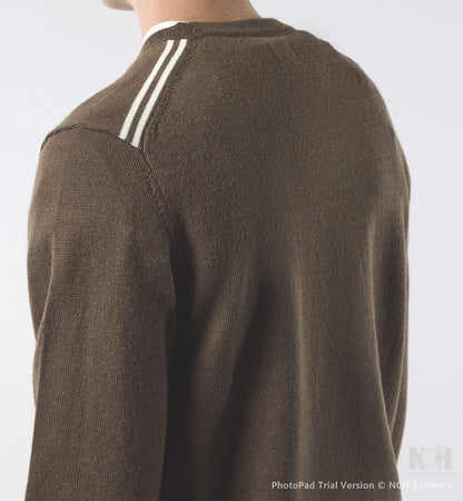 Pretty Green Merino Blend Crew Neck Brown