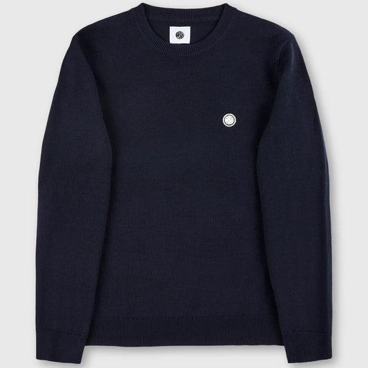 Pretty Green Merino Blend Crew Neck Navy