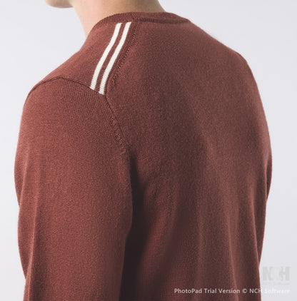 Pretty Green Merino Blend Crew Neck Rust Red
