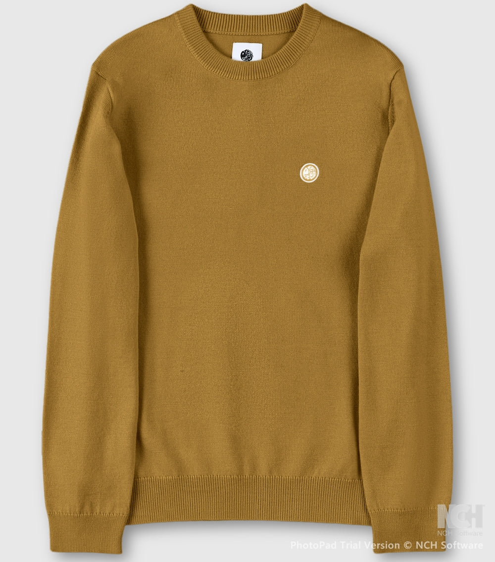 Pretty Green Merino Blend Crew Neck Tan