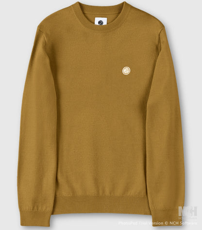 Pretty Green Merino Blend Crew Neck Tan