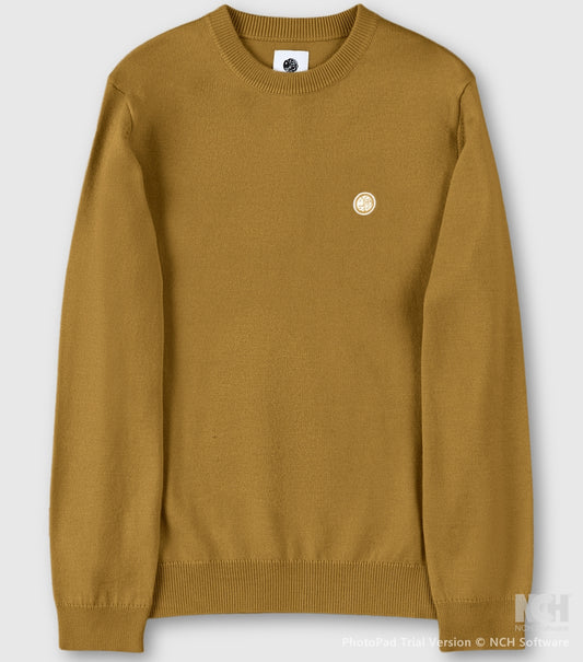 Pretty Green Merino Blend Crew Neck Tan