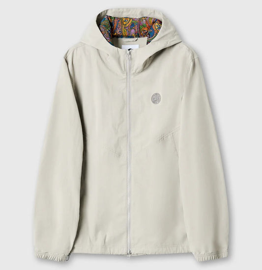 Pretty Green Paisley Lined Hood Jacket Grey