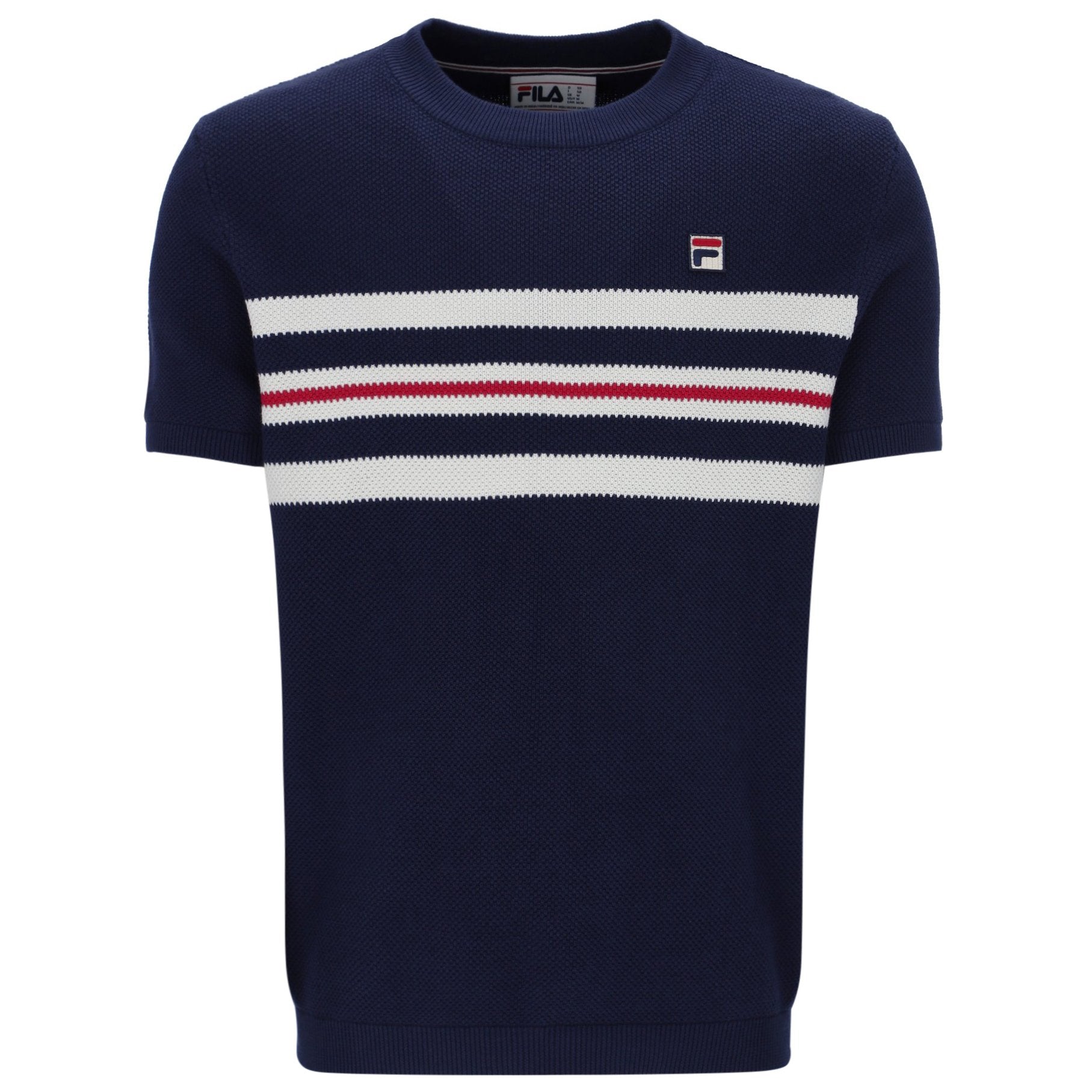 Fila Classic Waffle Knit Stripe Crew Neck Top Navy – Adaptor Clothing