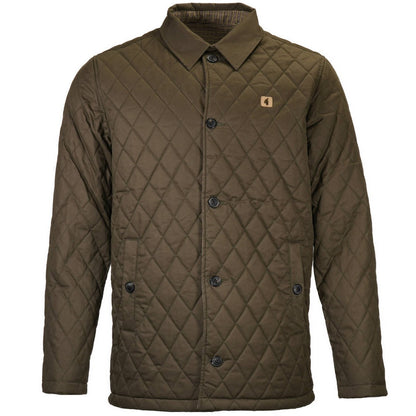 Gabicci Vintage Reversible Dogtooth Check Quilted Coat Spruce Green L