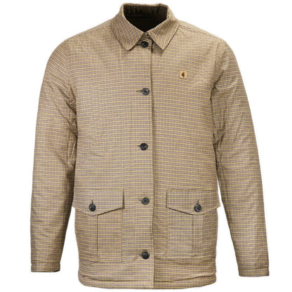 Gabicci Vintage Reversible Dogtooth Check Quilted Coat Spruce Green L