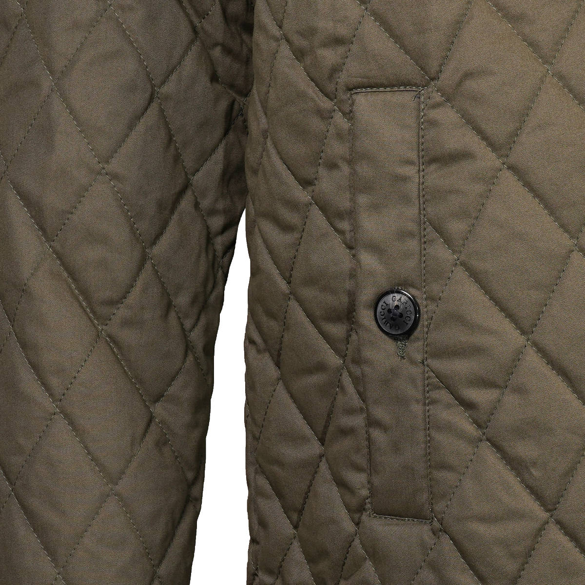 Gabicci Vintage Reversible Dogtooth Check Quilted Coat Spruce Green L