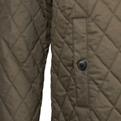 Gabicci Vintage Reversible Dogtooth Check Quilted Coat Spruce Green L