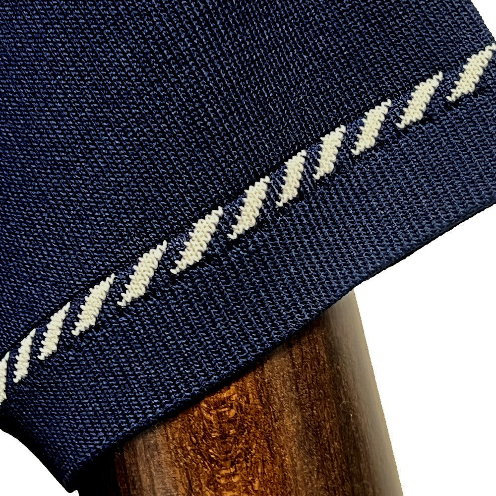Gabicci Vintage Archive Routledge Fine Gauge Diagonal Tip Polo Navy