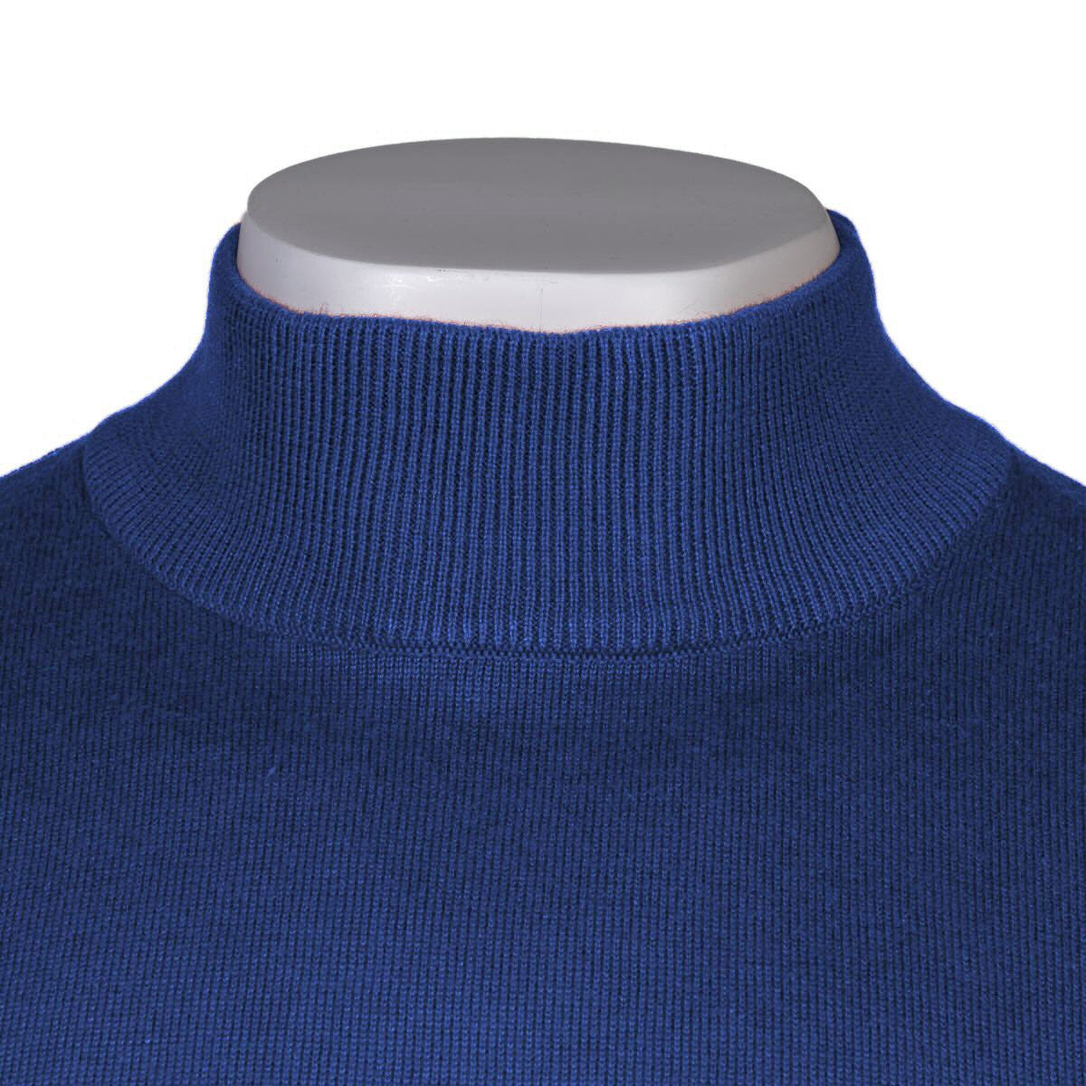 Gabicci Vintage Plain Knit Turtle Neck Pullover Mid Blue