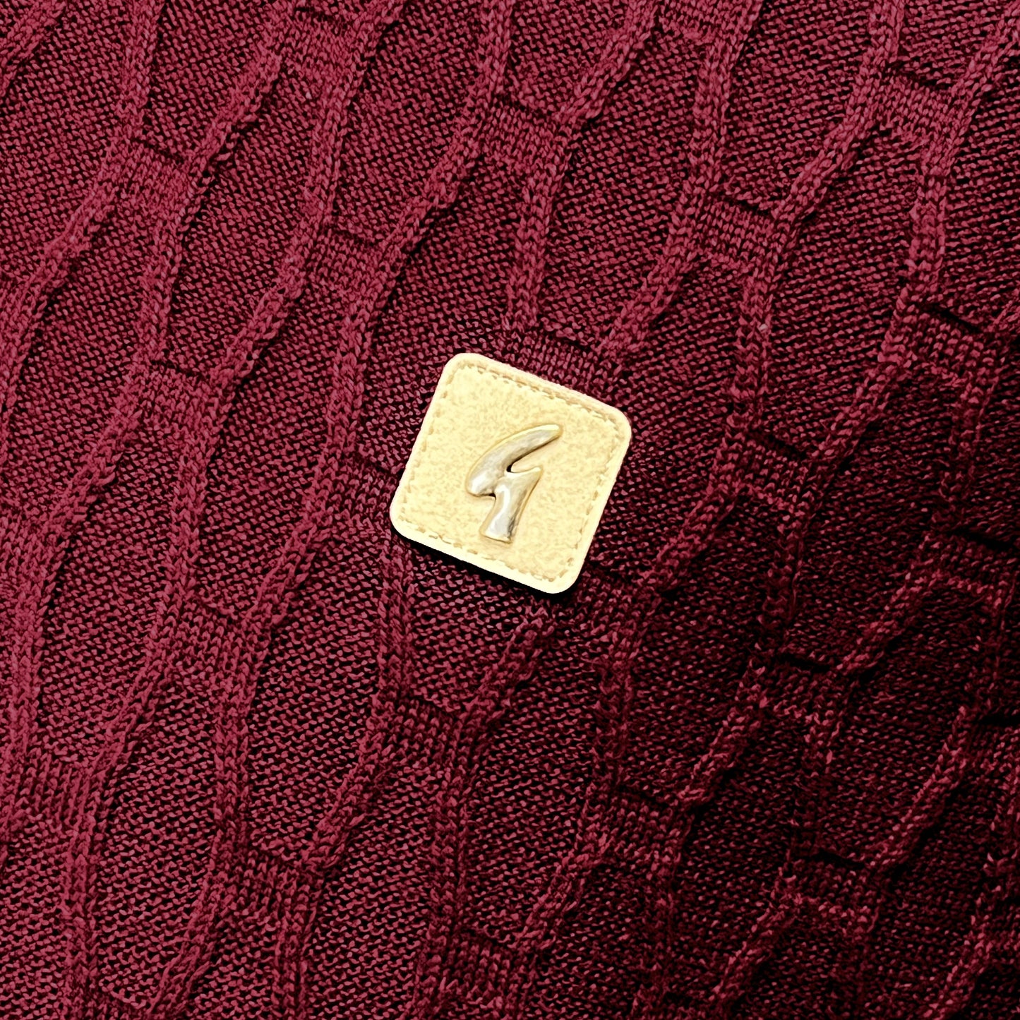 Gabicci Vintage Raised Honeycomb Knit Tipped Polo Wine