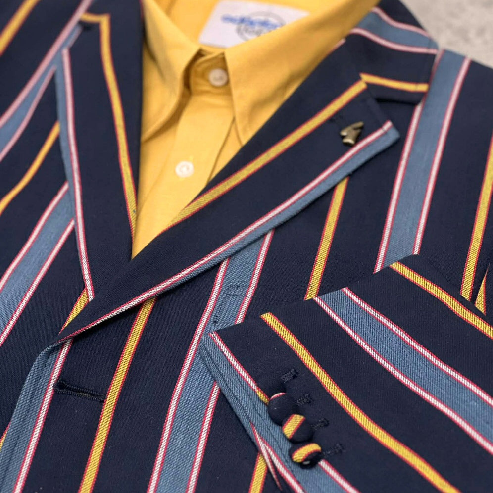 Gabicci Vintage Limited Edition 3 Button Stripe Boating Blazer Navy