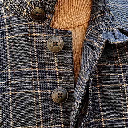 Gabicci Vintage Overcheck Fly Fronted Raincoat Charcoal