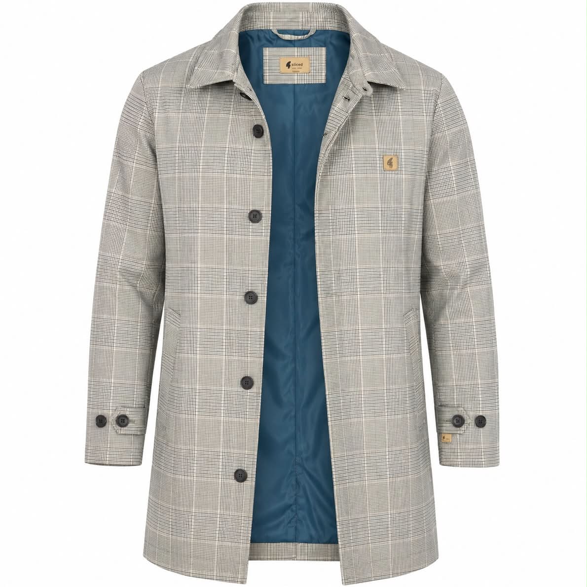 Gabicci Vintage Glen Plaid Check Fly Fronted Raincoat Mint