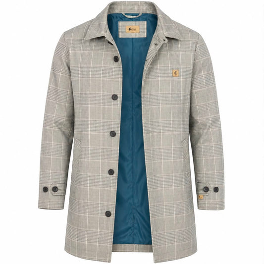 Gabicci Vintage Glen Plaid Check Fly Fronted Raincoat Mint