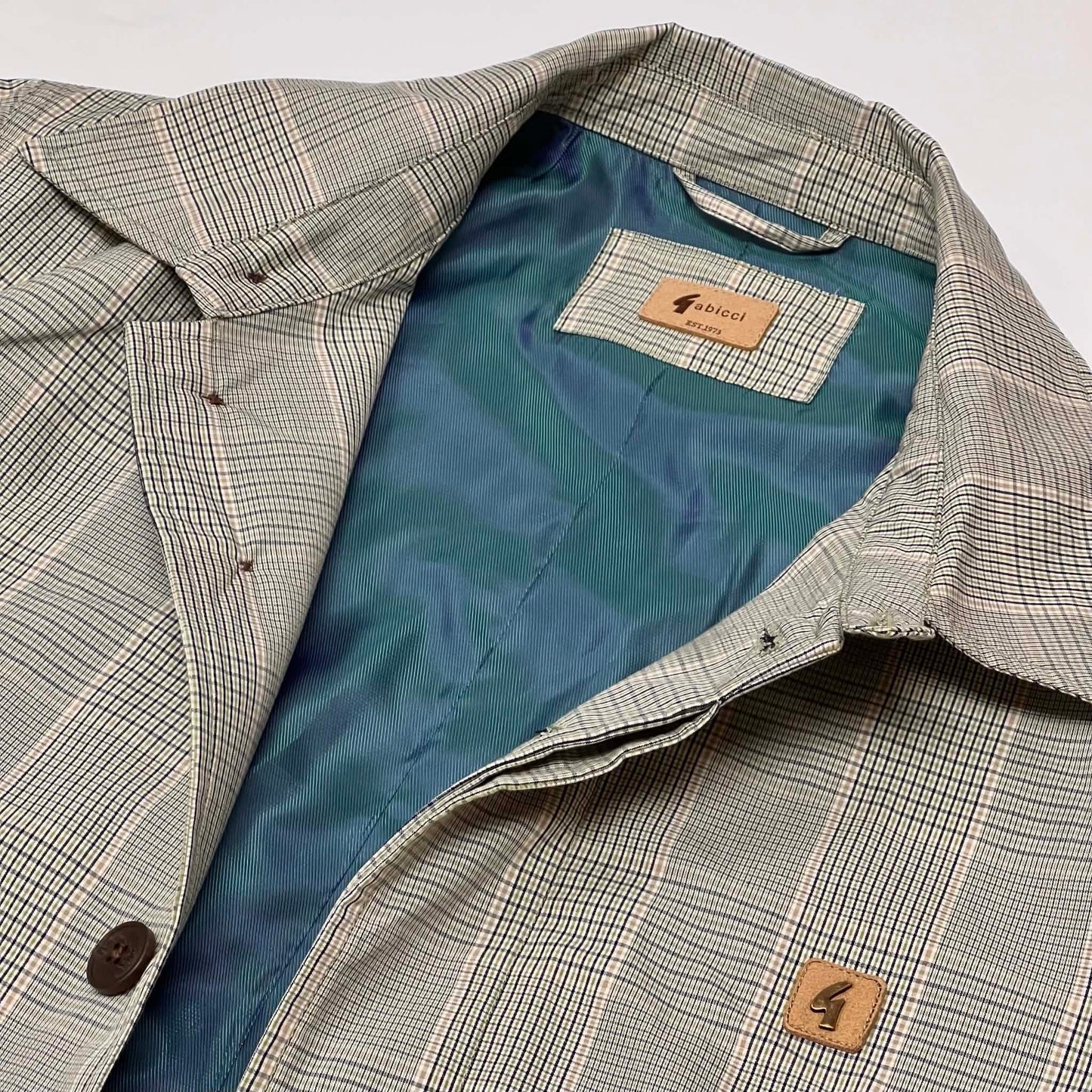 Gabicci Vintage Glen Plaid Check Fly Fronted Raincoat Mint