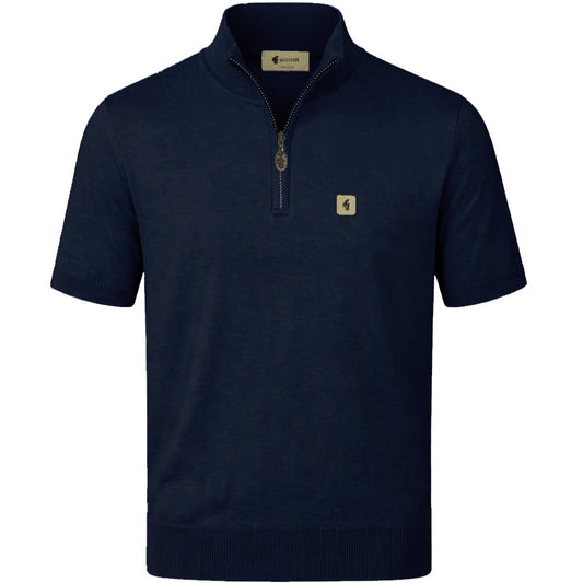 Gabicci Vintage Lasso Fine Gauge Zip Neck Navy