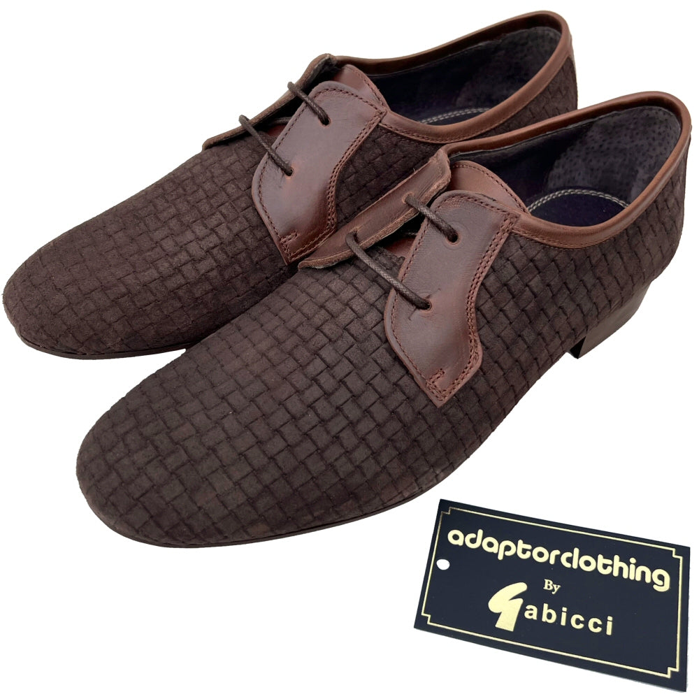 Exclusive Gabicci x Adaptor Basketweave Suede Shoes Brown