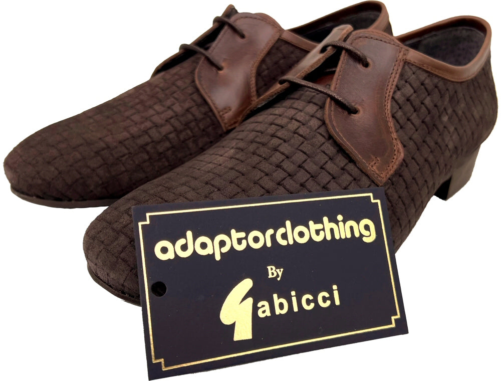 Exclusive Gabicci x Adaptor Basketweave Suede Shoes Brown