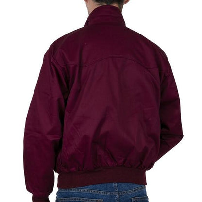 Relco Classic Red Tartan Lined Harrington Jacket Burgundy