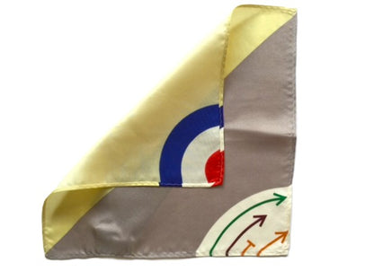 Knightsbridge Retro Mod 60's Slim Silk Tie & Pocket Square Set 'Being Someone' Movie Cream & Grey