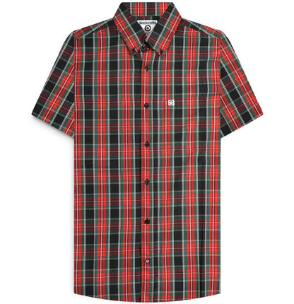 Lambretta Check Button Down Shirt Black Red Green