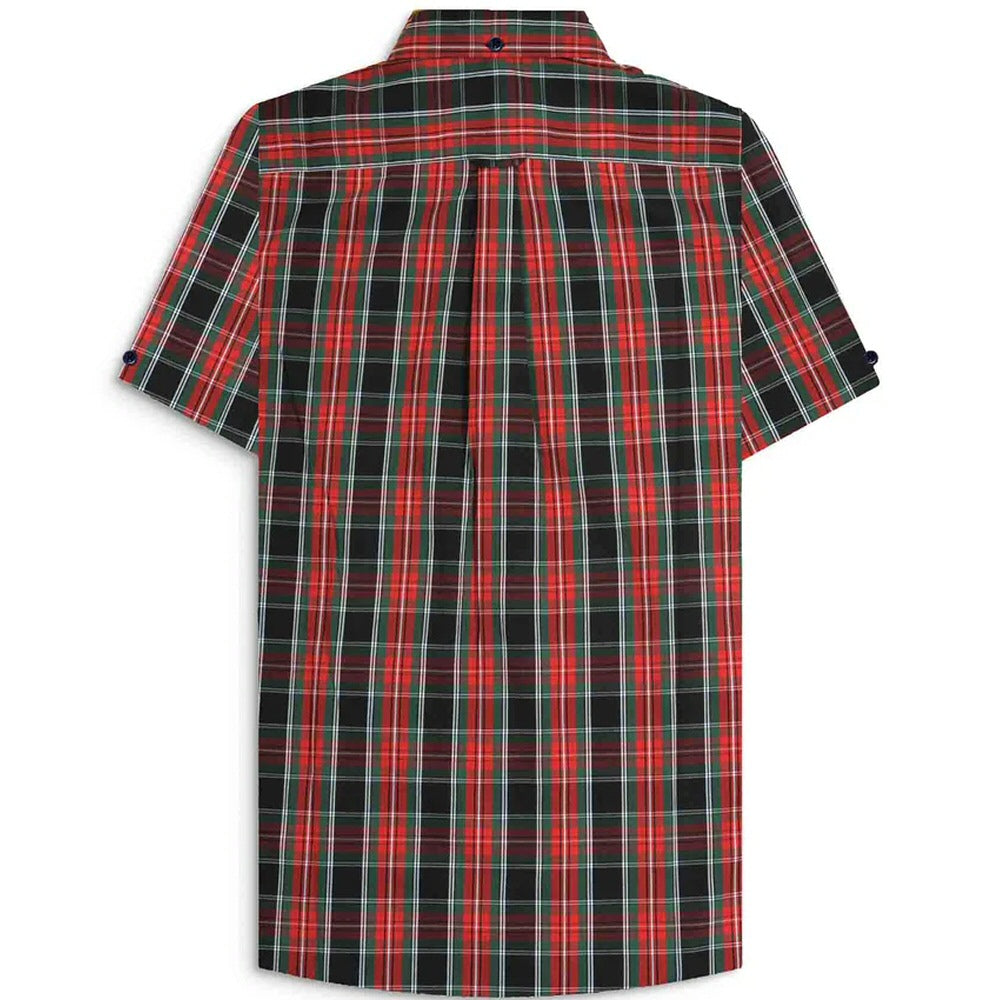 Lambretta Check Button Down Shirt Black Red Green