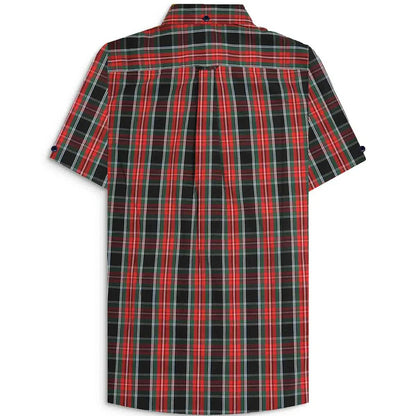 Lambretta Check Button Down Shirt Black Red Green