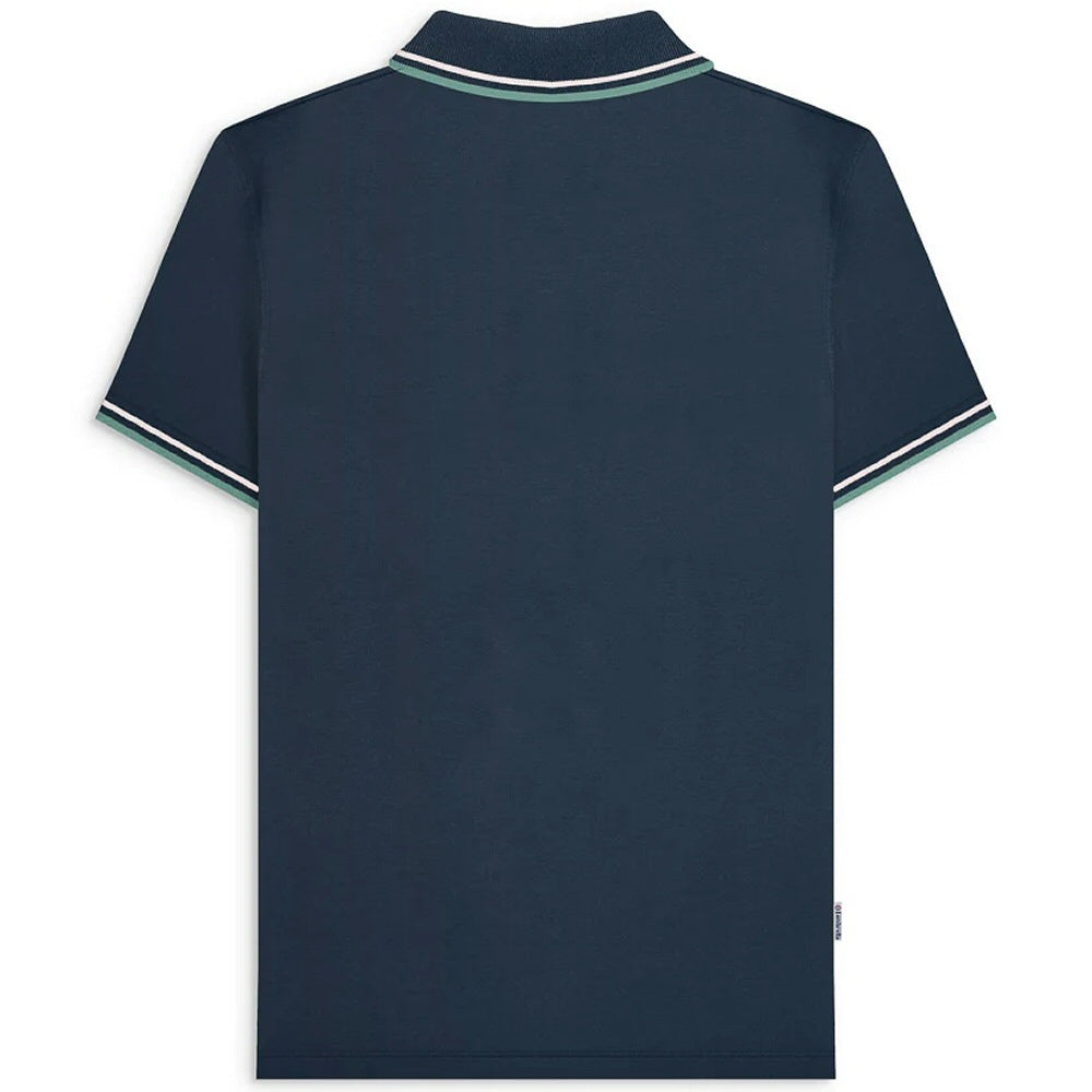 Lambretta Side Stripe Pique Polo Shirt Navy