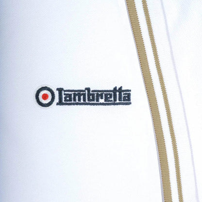 Lambretta Target Logo 3 Button Twin-Tipped Pique Polo Shirt White / Sand