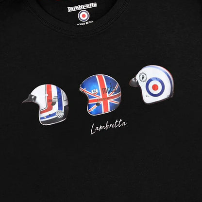 Lambretta Mod Scooter Helmet T-Shirt Black