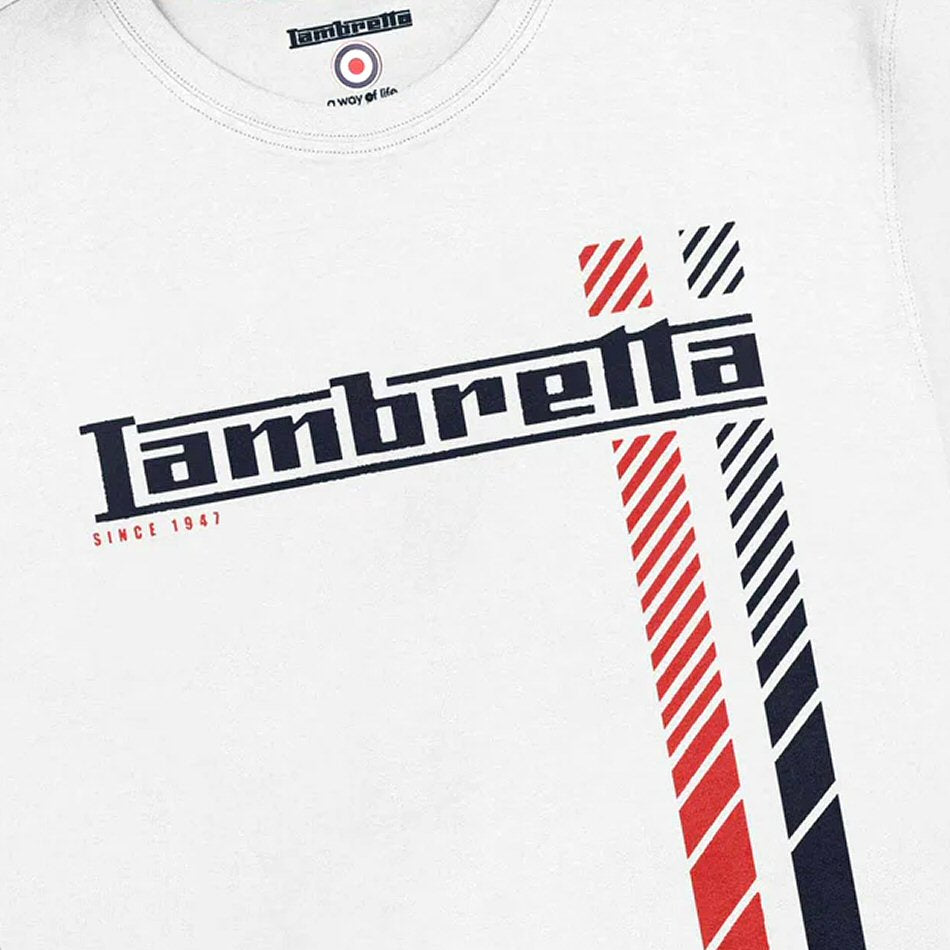 Lambretta Racing Stripes Print T-Shirt White