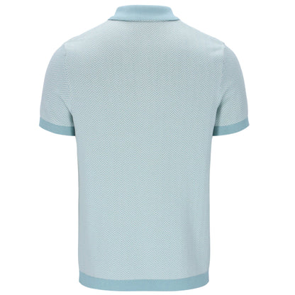 Fila Gold Collection Herringbone Knit Polo Duck Egg