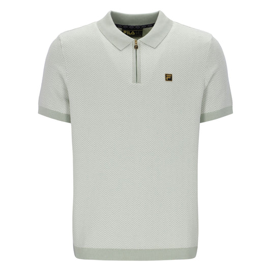 Fila Gold Collection Herringbone Knit Polo Sea Foam