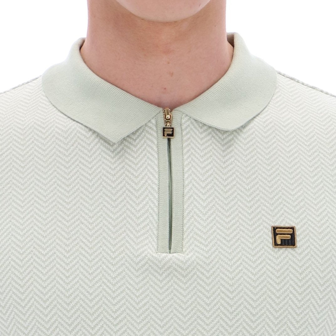 Fila Gold Collection Herringbone Knit Polo Sea Foam