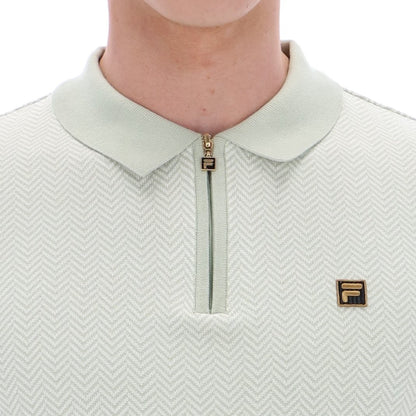 Fila Gold Collection Herringbone Knit Polo Sea Foam