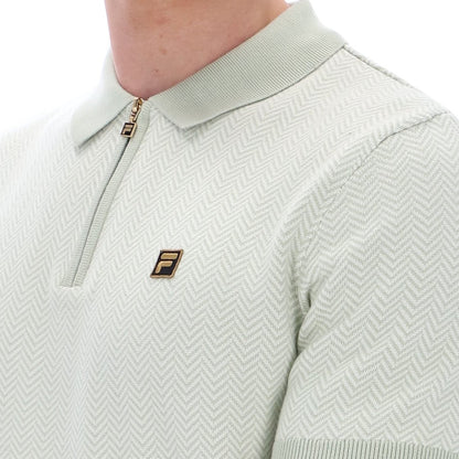 Fila Gold Collection Herringbone Knit Polo Sea Foam