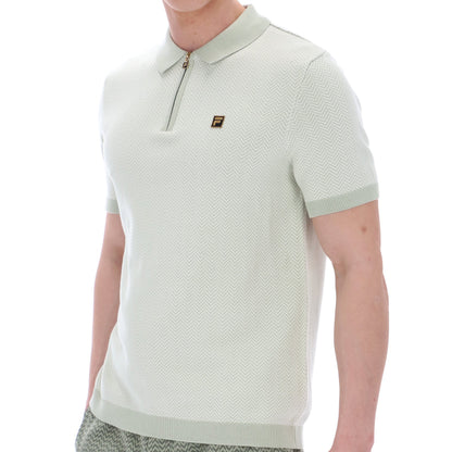 Fila Gold Collection Herringbone Knit Polo Sea Foam