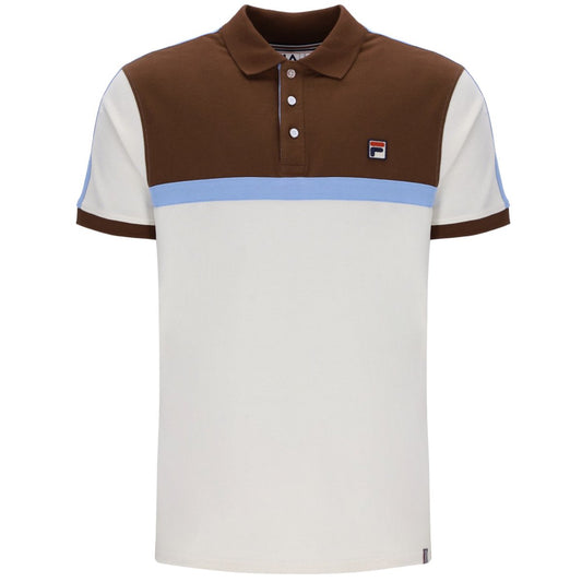 Fila Mattia Contrast Panel Polo Shirt Off White