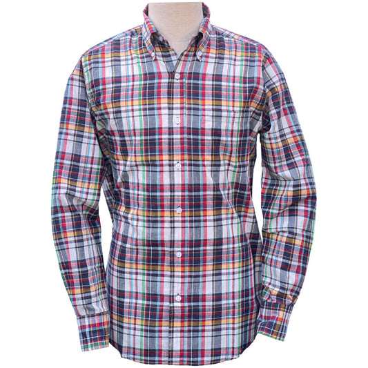 Authentic Classic Madras Check Button Down Shirt Multi Colour